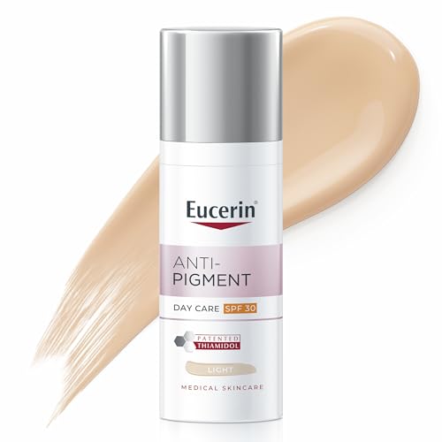 Eucerin Anti-Pigment Crema Giorno Colorata Light SPF 30 50 ml, Crema antimacchie viso per una pelle uniforme, Formula colorata con SPF 30 e Thiamidol per tutti i tipi di pelle