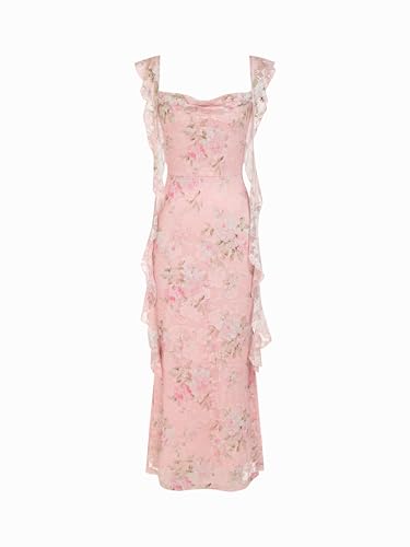 Image of CIDER Formal Dresses for Women Wedding Guest Dresses Summer Maxi Dress Sleeveless Mesh Ruffle Cocktail Dress Elegant Outfits