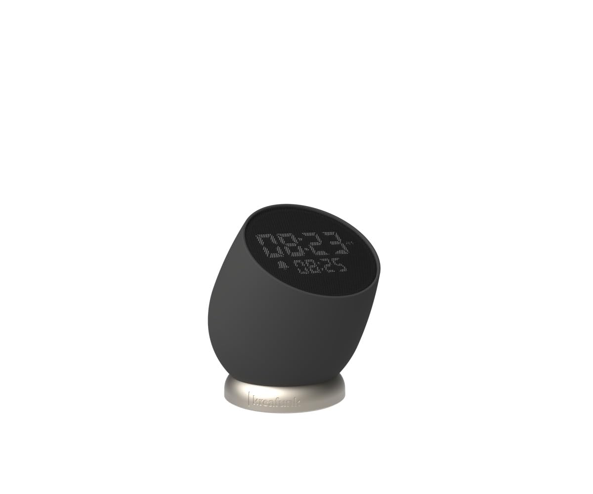KREAFUNK Bell: kabelloser Wecker und Uhr (Schwarz)