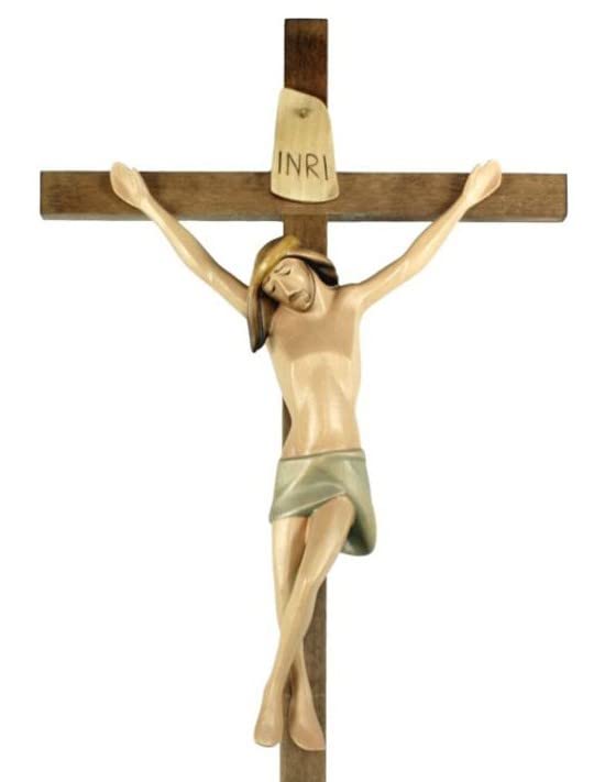 Crucifijo moderno de 15 cm ChoralisWoodArt ideal para regalo de bautizo 4