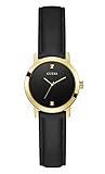 GUESS Damen analog Quarz Uhr mit Leder Armband GW0246L3
