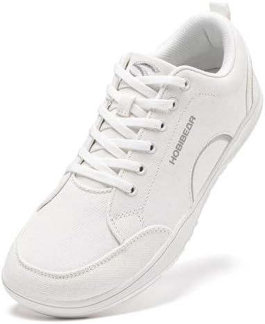 HOBIBEAR Unisex-Schuhe mit breiter Zehenkappe Minimalistische Barfuß-Sneakers aus Canvas Schnürschuhe zum Wandern für Damen und Herren