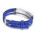 MEALGUET Assorted Color Personalized Stainless Steel Soft Silicone Child Safety ID Bracelets Adjustable Anti-Lost ID Wristbands for Kid Girls Boys Toddler, Children ID Wristband,Blue Color
