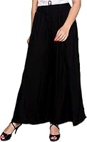 DIAMO Women's Rayon Regular Fit Palazzo (Black, Plus Size, 3XL, 4XL, 5XL)