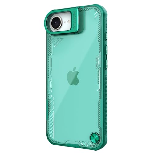 Image of Nillkin Case for Apple iPhone 16E / 17E (6.1 inch Inch) Iceblade Prop Case with Corner Air Bag + Aluminium Hollow Version Protect Stand Scratch & dust Proof Green