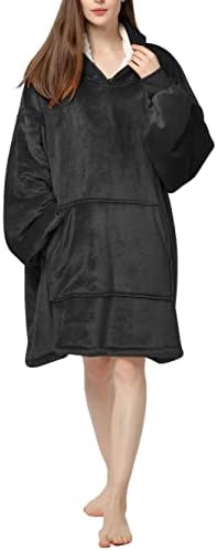 Famulily Oversized Blanket Hoodie Warm Long Fluffy Fleece Hoodies for Women Men