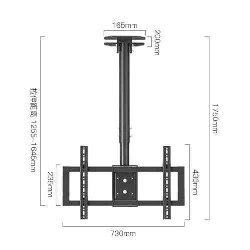 Support TV plafond rotatif 360 pour grand écran de 39 à 85 pouces - 3