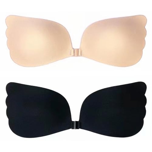 TaleMoon Soutien Gorge Adhesif - 2 Paires Coque Invisible Dos Nu, Push Up Réutilisable sans Bretelle en Silicone pour Robe de Mariée