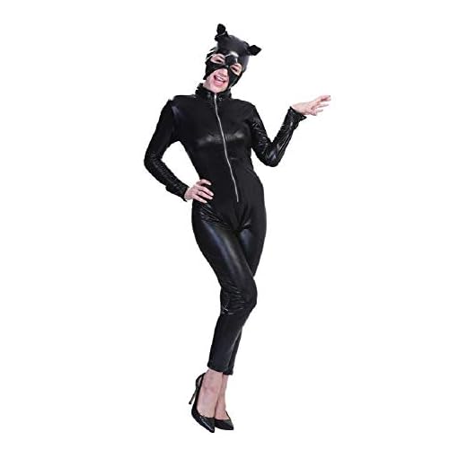 Catwoman cat disfraz de gato negro - mujer niña - sexy - disfraz - carnaval - halloween - cosplay - accesorios - color negro - talla m