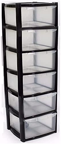 6 Drawer A4+ Tower Plastic Draw Storage Unit Office Home School Bedroom Strong