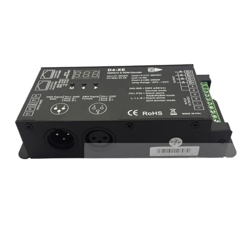 LED Light Strip DMX512 & RDM Constant Voltage 12-36VLED Decoder RGB/W Color Changing 4x8A Controller D4-XE(D4 XE constant voltag