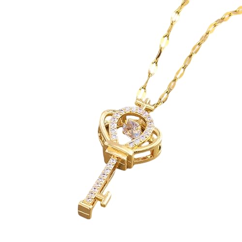 Collier clé du coeur argent anti-ternissement fermoir squelette sécurisé
