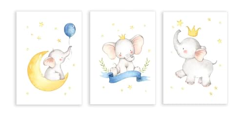 Décoration murale éléphant lune, cadeau de naissance idéal