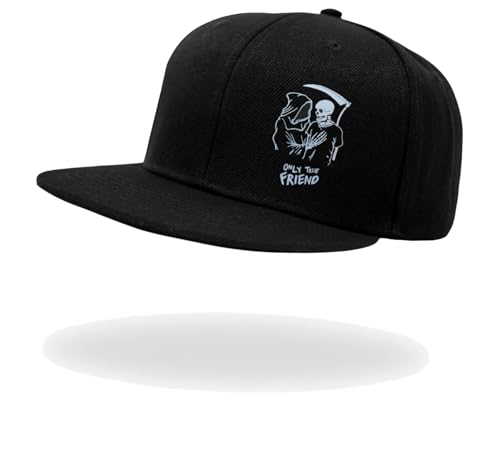 Image of Tai & Zai Black Snapback Hat with Printed, Adjustable Flat Brim Cap, Six Hole Breathable Design