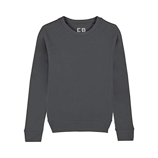 Everbasics – Sudadera de cuello redondo para mujer, con algodón orgánico y material antibacteriano, para mayor protección, higiene y frescura antracita L