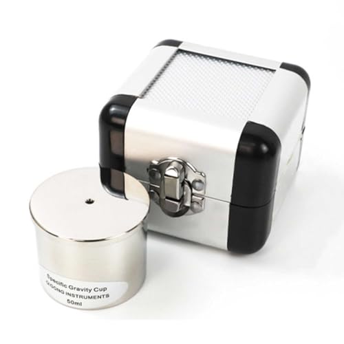ZMJGLL Picnómetro de Pintura de Acero Inoxidable Picnómetro de Densidad de Alta precisión con Caja de Almacenamiento, Error de medición ±0,7 ml, para Materiales auxiliares de Pintura y aceites (50ml)