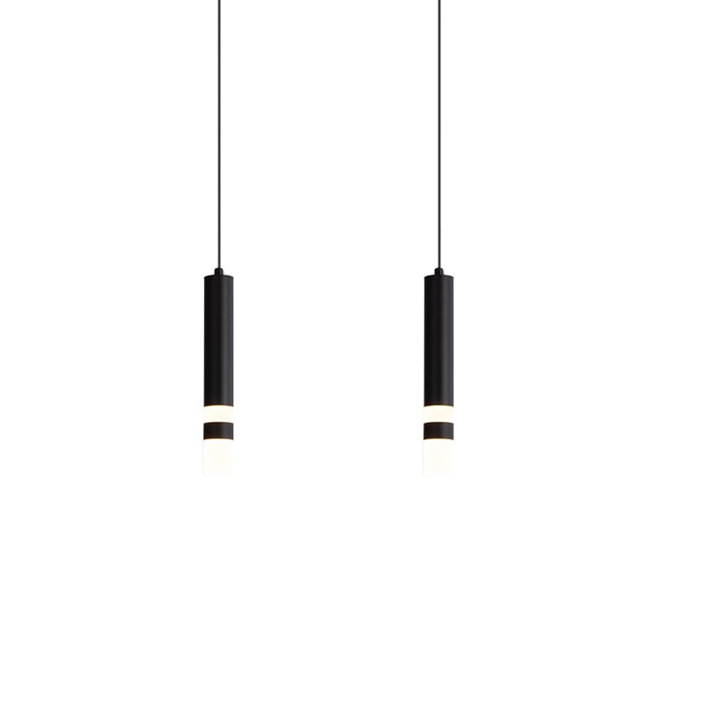 Proste czarne nowoczesne lampy wiszące, zintegrowana akrylowa lampa wisząca LED 3000K z ciepłą, jasną bańką, podświetlane lampy wiszące sufitowe nad zlewem na wyspie kuchennej (3 szt.)