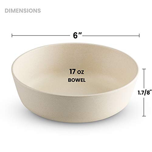 Bamboo Bowls Kids Bowl - 17Oz Bamboo Bowl - Bamboo Baby Bowl - Toddler Bowl - Set Of 6 Bamboo Fiber Bowls #TOP5