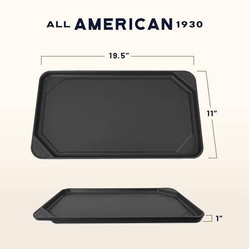 Image of All American 1930 - Ultimate Flat Griddle with Ceramic Non-Stick Coating - Tomato Red - Durable & PFAS Free - For Easy, Prep, Cooking, & Cleaning - Made in the USA