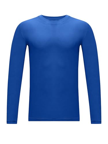 2T to Youth Boys Compression Shirt Toddler Kids Long Sleeve Baseball Football Undershirt Girls Quick Dry Athletic Base Layer(Royal Blue 5T)