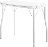 Mesa Dobrável Tampo Branco Tubos Brancos Carraro