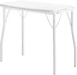 Mesa Dobrável Tampo Branco Tubos Brancos Carraro