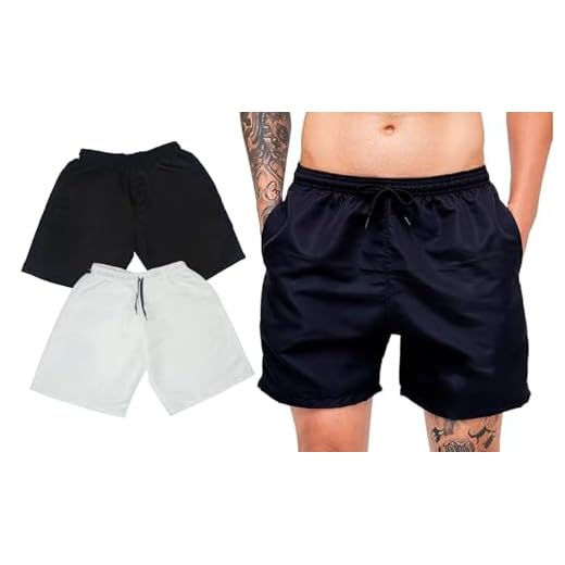 Kit 2 Shorts Tactel Masculino Academia Praia e TRAINING (BR, Alfa, M, Regular, Regular, BRANCO E AZUL)