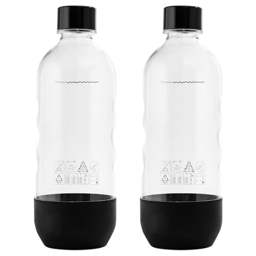 Replacement for SodaStream Bottles Carbonating Sparkling Water Machine 1 Liter (2-Pack, Black)