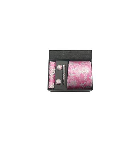 Image of Paisley Floral Mens Tie Formal Necktie Pocket Squares Ties Clips Cufflinks Classic for Men Set