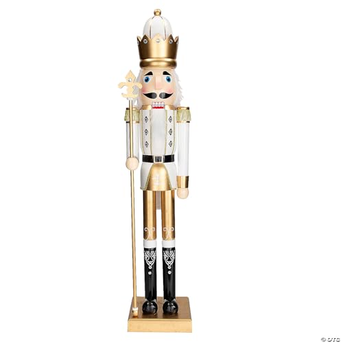 Giant Gold Holiday Nutcracker with Scepter 5 Ft. Classic Christmas