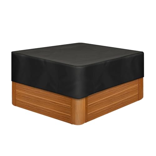 Whirlpool Abdeckung Wasserdicht, Spa Quadratische Poolabdeckung, Hot Tub Cover, Rechteckige Whirlpool-Abdeckung Freien, Quadratische Poolabdeckung (Schwarz,200x150x20 cm)