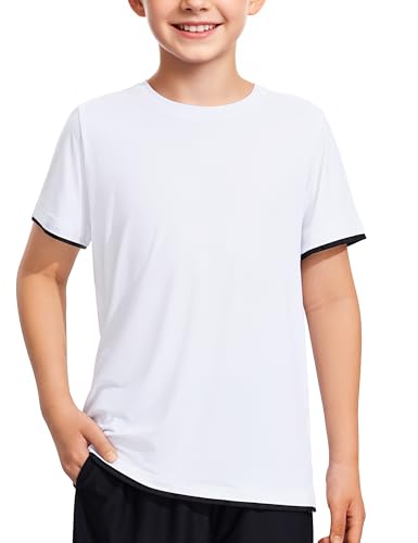 Image of Somaibo Boys Athletic Shirts Mesh Kids Short Sleeve T-Shirts Quick Dry Youth Activewear Tops for Teens