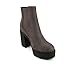 Soda EDITOR ~ Women Lug Sole High Heel Chelsea Fashion Ankle Boot w/Double Elastic Gore (Charcoal Imit Suede, 9.5)