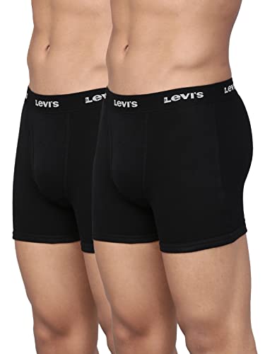 Image of Levi's 001 Classic Boxer Brief for Men | 100% Pure Cotton | Solid | Mid-Rise Men's Underwear | Anti-Roll Waistband | Durable Comfort with Extra Supportive Gusset | Functional Fly | Pack of 2