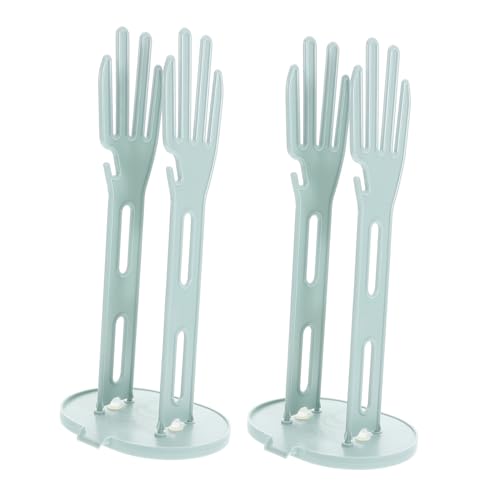 Cabilock 2個キッチン手袋ホルダー 滴水底座付き乾燥ラック 洗い物用グローブと巾整理 多機能収納スタンド 台所作業効率化