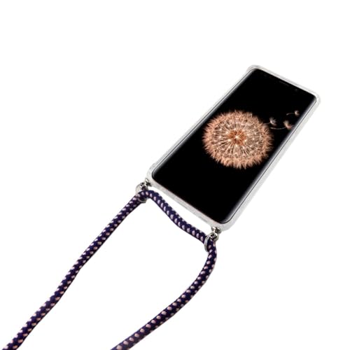 Coque silicone Samsung S9 Plus cordon violet protection antichoc lanière ajustable