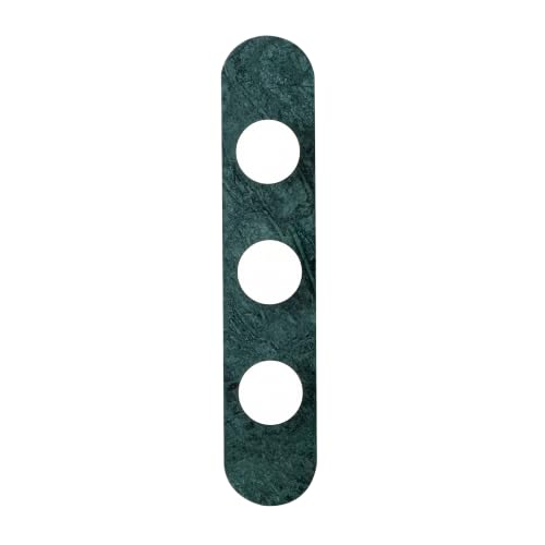 Image of Modern Green Marble Wall Sconce, Natural Stone Wall Lamp with Etched Opal Glass Shade, Mid-Century Minimalist Hardwired Wall Light for Bathroom Vanity, Bedroom, Living Room, Hallway 23.6in