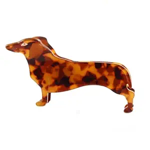 Dachshund Dog Hair Clips,Small Dog Hair Clips for Girls, Non-Slip Hair Catch Barrette Dachshund Hair Accessory Acetate for Woman