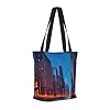YIJIAYUN Thicker,lightweight and durable tote Chicago Night Print bags with zipper designed for everyday shopping #1