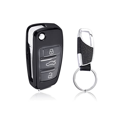 Image of SHSBSCAR Car Key Fob Cover for Audi A3 A4 A5 A6 Q3, Key Protection Key Holder for Audi C5 C6 B6 B7 B8 Q7 S3 TT