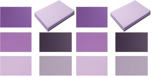 50 Sheets Colored Cardstock Paper, Purple, 4x6, 5 Colors (Pack of 2)