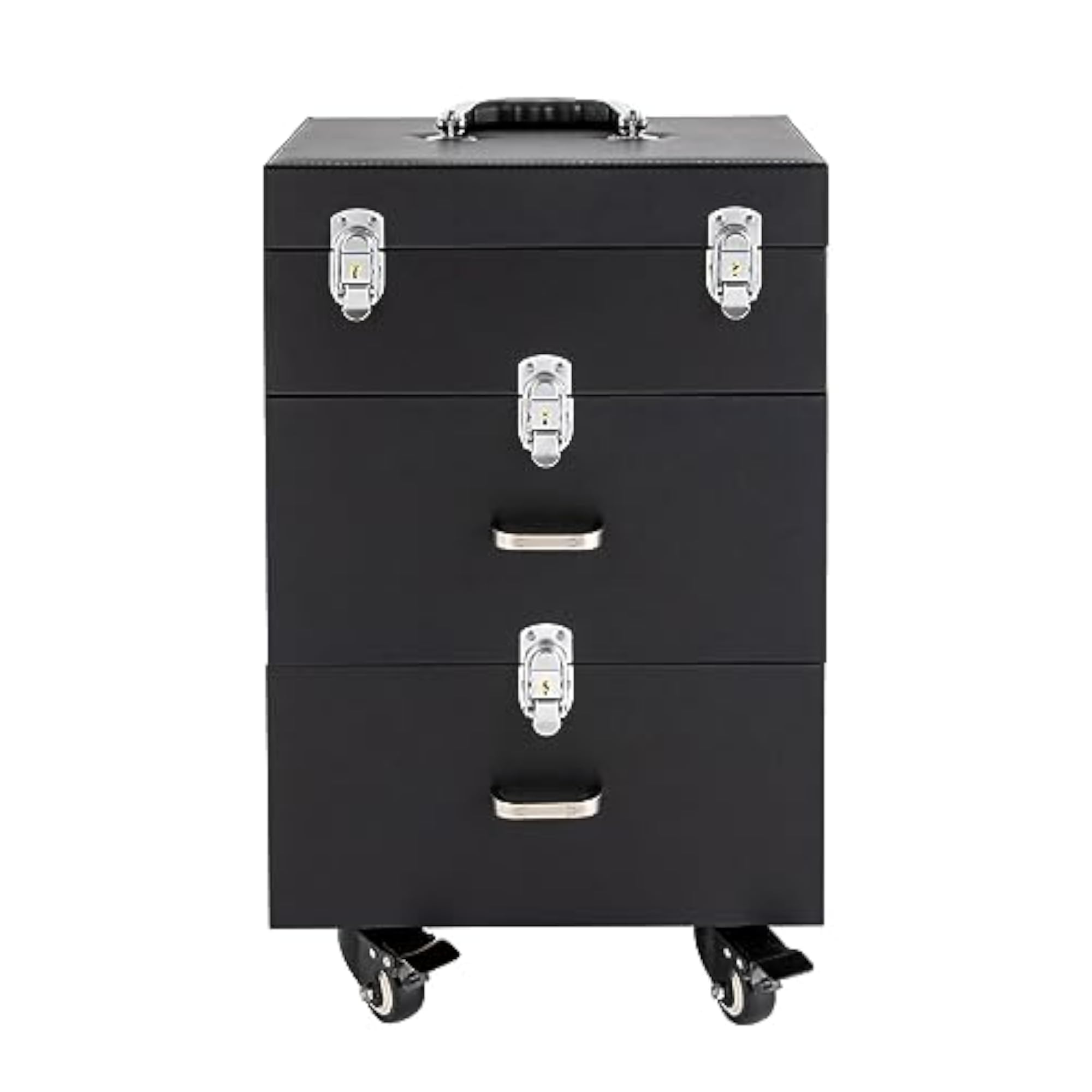 3-Tier Rolling Makeup Train Case with 2 Drawers