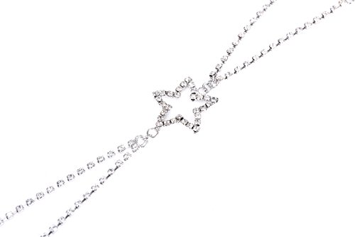 TININNA Tirantes para Sujetador, Mujer Cruzado en la Espalda Descubierta Espalda Conversor de Estrella Strass Diamante Diseño de Sujetador Conversor-Blanco