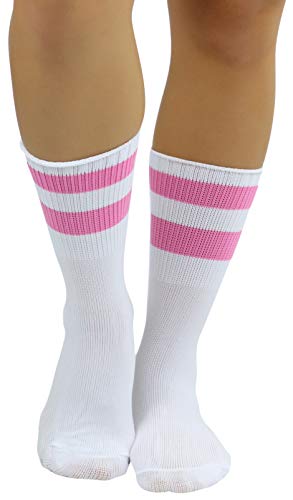Image of ToBeInStyle Women's Acrylic Ankle Hi With Double Stripe Top Crew Fun Athletic Socks