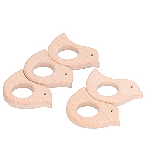 ACOGEDO Dientes de Madera para Bebés, Forma de Pájaro Baby Teether Juguetes de Madera para Dentición