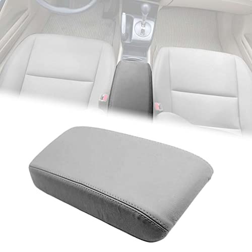 GXARTS Gray Leather Center Console Armrest Lid Cover Center Console Armrest Box Cover Compatible with Honda Civic 2006-2011