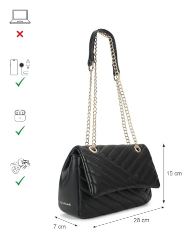 Image of Fastrack Casual Sling Bag with Magnetic Button for Girls, Medium Size with Internal Zipper, Made with Premium Faux Leather, Versatile and Durable Design