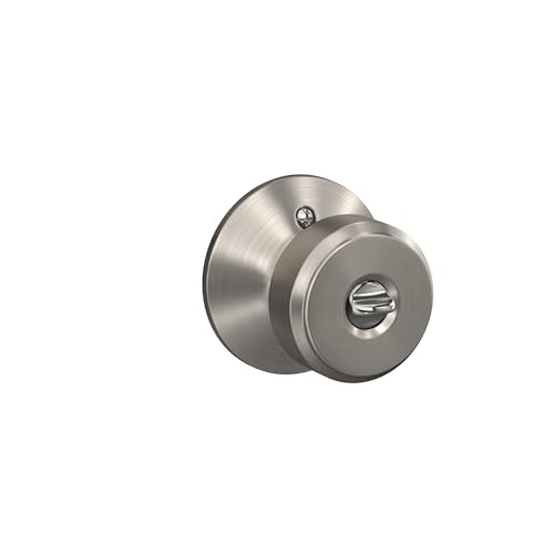 Image of SCHLAGE F51A BWE 619 Bowery Knob Keyed Entry Lock, Satin Nickel