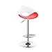 Produktbild GY Barhocker Ledersessel Hohle Rückenlehne, Einstellbar Rotierender Gaslift Chrom Fußstützenfuß, Küche Zu Hause Frühstück Zähler 6 Farben, 57-77 cm (Farbe : White+red)