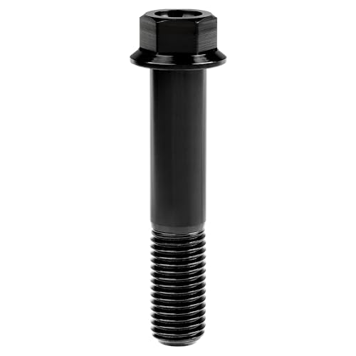 Image of Titanium Bolt M12 30 35 40 45 50 55 60 65 70 75 80 85 90mm Hex Small Flange Head for Motorcycle Car Modification Pack of 4 (M12x60mm Pitch 1.5, Black)